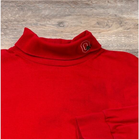 Vintage Ohio State University Buckeyes Majestic Red Women 2XL Turtleneck Shirt - Picture 1 of 8